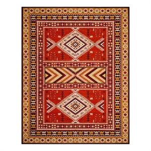 Safavieh Classic Vintage 6'-7&quot x 9'-2&quot Cotton Power Loomed Rug in Orange/Gold