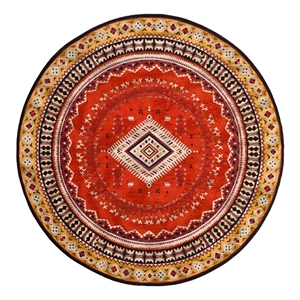 Safavieh Classic Vintage 6'-0&quot x 6'-0&quot Cotton Power Loomed Rug in Orange/Gold