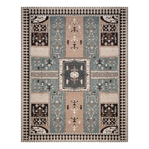 Safavieh Classic Vintage 6'-7&quot x 9'-2&quot Cotton Power Loomed Rug in Slate/Beige