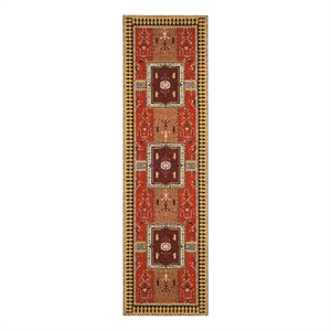 Safavieh Classic Vintage 2'-3&quot x 8'-0&quot Cotton Power Loomed Rug in Orange / Gold