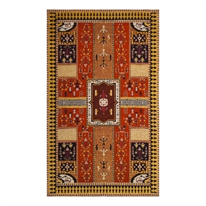 Safavieh Classic Vintage 4'-0&quot x 6'-0&quot Cotton Power Loomed Rug in Orange/Gold