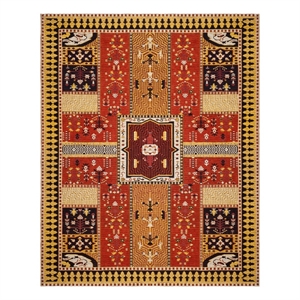 Safavieh Classic Vintage 6'-7&quot x 9'-2&quot Cotton Power Loomed Rug in Orange/Gold