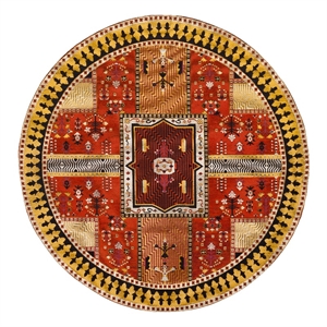 Safavieh Classic Vintage 6'-0&quot x 6'-0&quot Cotton Power Loomed Rug in Orange/Gold