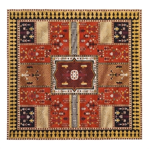 Safavieh Classic Vintage 6'-0&quot x 6'-0&quot Cotton Power Loomed Rug in Orange/Gold