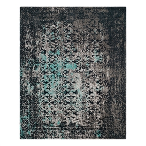 Safavieh Classic Vintage 8'-0&quot x 10'-0&quot Polyester Power Loomed Rug in Navy/Teal