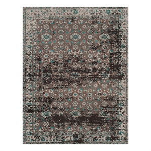 Safavieh Classic Vintage 8'-0&quot x 10'-0&quot Polyester Power Loomed Rug in Teal/Beige