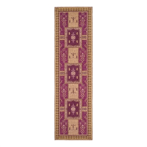 Safavieh Classic Vintage 2'-3&quot x 8'-0&quot Cotton Power Loomed Rug in Fuscia/Gold