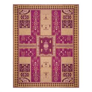 Safavieh Classic Vintage 6'-7&quot x 9'-2&quot Cotton Power Loomed Rug in Fuscia/Gold