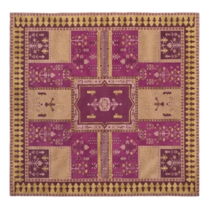 Safavieh Classic Vintage 6'-0&quot x 6'-0&quot Cotton Power Loomed Rug in Fuscia/Gold