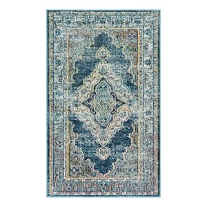 Safavieh Crystal 3'-0&quot x 5'-0&quot Power Loomed Rug in Blue / Yellow