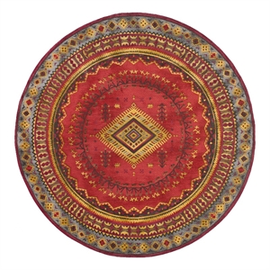 Safavieh Classic Vintage 6'-0&quot x 6'-0&quot Cotton Power Loomed Rug in Red/Slate