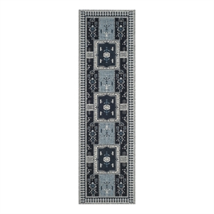 Safavieh Classic Vintage 2'-3&quot x 8'-0&quotCotton Power Loomed Rug in Navy/Light Blue