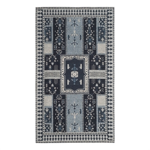 Safavieh Classic Vintage 3'-0&quot x 5'-0&quotCotton Power Loomed Rug in Navy/Light Blue