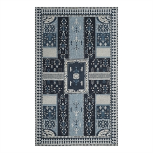 Safavieh Classic Vintage 5'-0&quot x 8'-0&quotCotton Power Loomed Rug in Navy/Light Blue