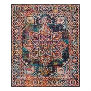 Safavieh Crystal 6'-7&quot x 9'-2&quot Power Loomed Rug in Navy / Light Blue