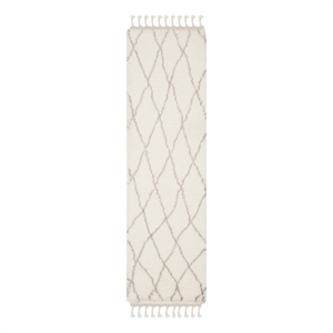 Safavieh Casablanca 2'-3&quot x 8'-0&quot Wool Hand Knotted Rug in Ivory / Gray
