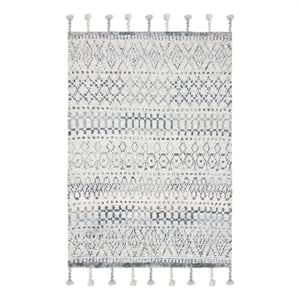 Safavieh Casablanca 4'-0&quot x 6'-0&quot Wool Hand Knotted Rug in Ivory / Navy