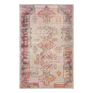 Safavieh Crystal 3'-0&quot x 5'-0&quot Power Loomed Rug in Light Gray / Purple