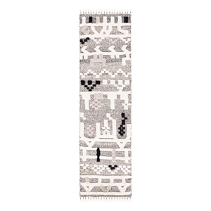Safavieh Casablanca 2'-3&quot x 8'-0&quot Wool Hand Knotted Rug in Ivory / Black