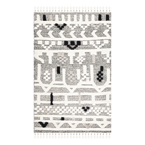 Safavieh Casablanca 4'-0&quot x 6'-0&quot Wool Hand Knotted Rug in Ivory / Black