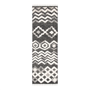 Safavieh Casablanca 2'-3&quot x 8'-0&quot Wool Hand Knotted Rug in Black / Gray