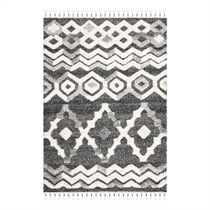 Safavieh Casablanca 4'-0&quot x 6'-0&quot Wool Hand Knotted Rug in Black / Gray