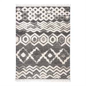 Safavieh Casablanca 5'-0&quot x 8'-0&quot Wool Hand Knotted Rug in Black / Gray