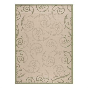 Safavieh Courtyard 9'-0&quot x 12'-0&quot Polyester Power Loomed Rug in Natural / Olive