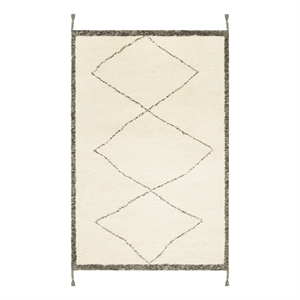 Safavieh Casablanca 5'-0&quot x 8'-0&quot Wool Hand Knotted Rug in Ivory / Charcoal