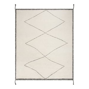 Safavieh Casablanca 8'-0&quot x 10'-0&quot Wool Hand Knotted Rug in Ivory / Charcoal