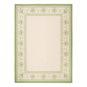 Safavieh Courtyard 8'-0&quot x 11'-0&quot Polyester Power Loomed Rug in Natural / Olive