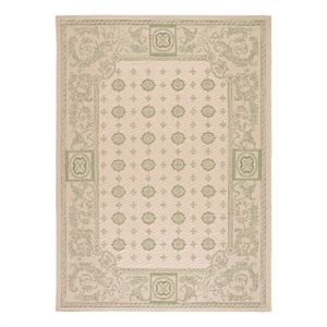 Safavieh Courtyard 8'-0&quot x 11'-0&quot Polyester Power Loomed Rug in Natural / Olive