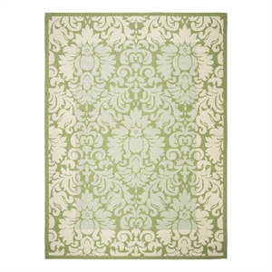 Safavieh Courtyard 6'-7&quot x 9'-6&quot Polyester Power Loomed Rug in Olive / Natural