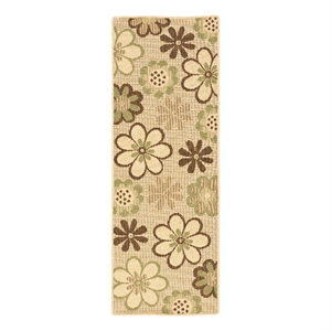 Safavieh Courtyard2'-3&quot x 6'-7&quotPolyester Power Loomed Rug in Natural/Brown/Olive