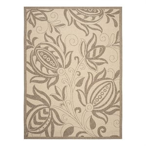 Safavieh Courtyard 9'-0&quot x 12'-0&quot Polyester Power Loomed Rug in Natural / Brown