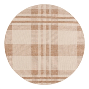 Safavieh Courtyard 6'-7&quot x 6'-7&quot Polyester Power Loomed Rug in Natural / Beige