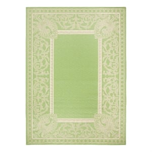 Safavieh Courtyard 8'-0&quot x 11'-0&quot Polyester Power Loomed Rug in Olive / Natural