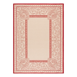 Safavieh Courtyard 9'-0&quot x 12'-0&quot Polyester Power Loomed Rug in Natural / Red