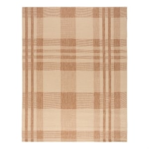Safavieh Courtyard 9'-0&quot x 12'-0&quot Polyester Power Loomed Rug in Natural / Beige