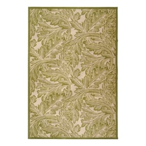 Safavieh Courtyard 6'-7&quot x 9'-6&quot Polyester Power Loomed Rug in Natural / Olive