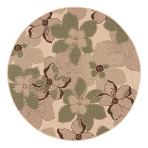 Safavieh Courtyard5'-3&quot x 5'-3&quotPolyester Power Loomed Rug in Natural/Brown/Olive