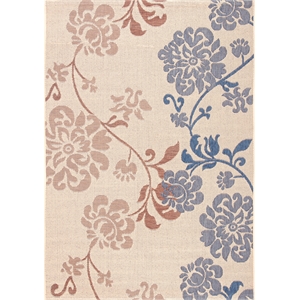 Safavieh Courtyard 5'-3&quot x 7'-7&quot Polyester Power Loomed Rug inNatural/Brown/Blue