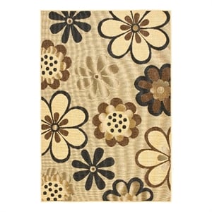 Safavieh Courtyard 8'-0&quotx11'-0&quotPolyester Power Loomed Rug in Natural/Brown/Black
