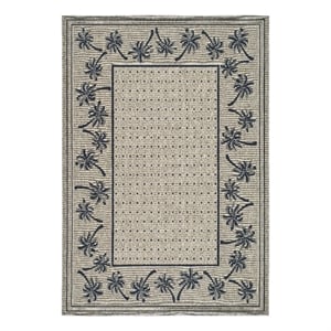 Safavieh Courtyard 8'-0&quot x 11'-0&quot Polyester Power Loomed Rug in Coffee / Black