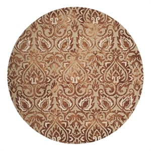 Safavieh Dip Dye 7'-0&quot x 7'-0&quot Wool Hand Tufted Rug in Copper / Beige