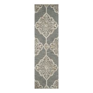 Safavieh Dip Dye 2'-3&quot x 8'-0&quot Wool Hand Tufted Rug in Slate / Beige