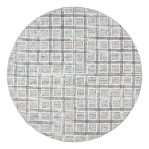 Safavieh Ebony 6'-0&quot x 6'-0&quot Wool Hand Tufted Rug in Blue / Ivory