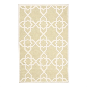 Safavieh Dhurries3'-0&quotx5'-0&quotWool Hand Woven Rug in Olive/Ivory