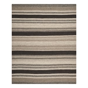 Safavieh Dhurries 9'-0&quot x 12'-0&quot Wool Hand Woven Flat Weave Rug in Natural/Black