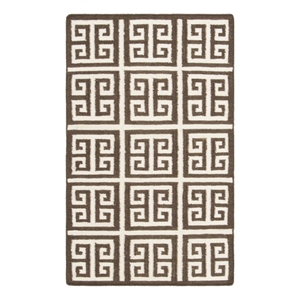 Safavieh Dhurries2'-6&quotx4'-0&quotWool Hand Woven Flat Weave Rug in Brown/Ivory